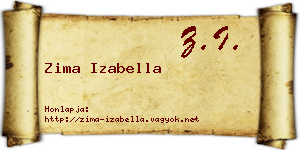 Zima Izabella névjegykártya